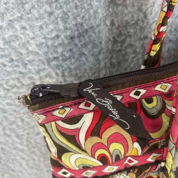 Vera Bradley Handbag Beaded Shoulder Bag Purse Boho Colorful Festive Brown Pink - Picture 12 of 15